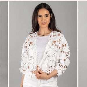 SAACHi Floral Lace Cut Out Bolero White